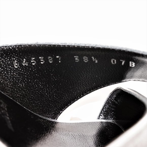 New In Box Gucci 80mm Metallic-Finish Leather Sandals In Women's Size EU 38.5 - Picture 12 of 15